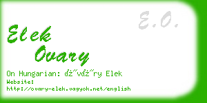 elek ovary business card